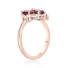 Thumbnail Image 3 of 5.0mm Heart-Shaped Lab-Created Ruby Clover Ring in Sterling Silver with 18K Rose Gold Plate