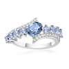 Thumbnail Image 1 of Oval and Round Sky Blue Topaz with White Topaz Bypass Ring in Sterling Silver