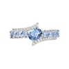 Thumbnail Image 2 of Oval and Round Sky Blue Topaz with White Topaz Bypass Ring in Sterling Silver
