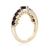 Thumbnail Image 3 of Oval and Round Garnet with White Topaz Bypass Ring in Sterling Silver with 18K Gold Plate