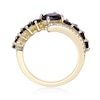 Thumbnail Image 4 of Oval and Round Garnet with White Topaz Bypass Ring in Sterling Silver with 18K Gold Plate