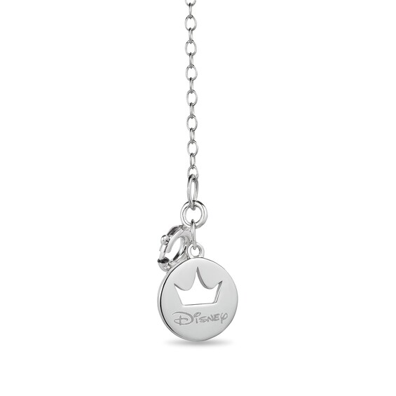 Enchanted Disney Villains Evil Queen Heart-Shaped Garnet and Diamond Dagger Pendant in Sterling Silver and 10K Gold