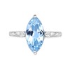 Thumbnail Image 2 of Marquise-Cut Sky Blue Topaz and White Lab-Created Sapphire Three Stone Ring in Sterling Silver