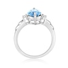 Thumbnail Image 4 of Marquise-Cut Sky Blue Topaz and White Lab-Created Sapphire Three Stone Ring in Sterling Silver