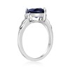 Thumbnail Image 3 of Marquise-Cut Blue and White Lab-Created Sapphire Three Stone Ring in Sterling Silver