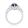 Thumbnail Image 4 of Marquise-Cut Blue and White Lab-Created Sapphire Three Stone Ring in Sterling Silver
