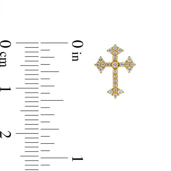 1/4 CT. T.w. Diamond Gothic-Style Cross Stud Earrings in 10K Gold