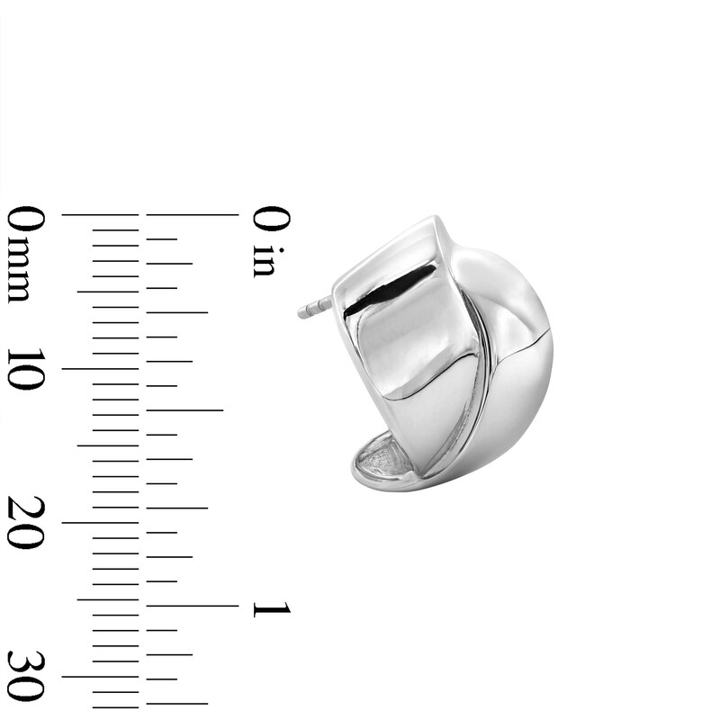 Main Image 3 of Crossover Curved Stud Earrings in Hollow Sterling Silver