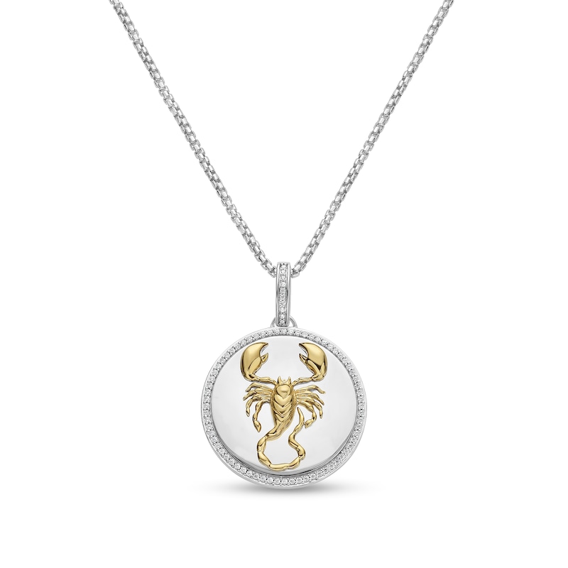 Main Image 1 of 1/2 CT. T.W. Diamond Scorpion Pendant in 10K Two-Tone Gold - 22”