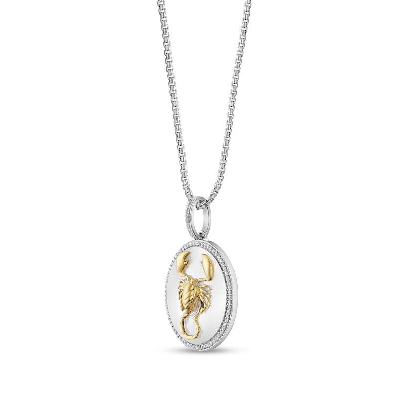 Main Image 2 of 1/2 CT. T.W. Diamond Scorpion Pendant in 10K Two-Tone Gold - 22”