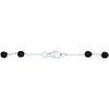 Thumbnail Image 3 of Onyx Bead Rosary Necklace in Sterling Silver and 10K Gold - 27"
