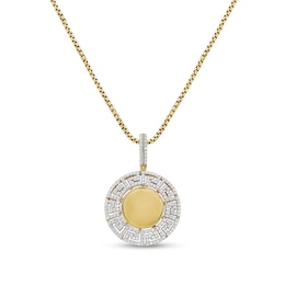 1 CT. T.W. Diamond Openwork Greek Key Border Pendant in 10K Gold - 22”