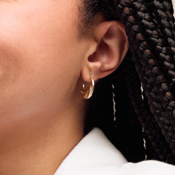 10K Hollow Gold Thick Swirl Hoops
