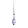 Thumbnail Image 2 of Marquise-Cut Amethyst and White Lab-Created Sapphire Drop Pendant in Sterling Silver