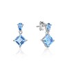 Thumbnail Image 3 of 6.0mm Octagon-Shaped Sky Blue Topaz and Pear-Shaped London Blue Topaz Drop Earrings in Sterling Silver