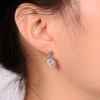 Thumbnail Image 4 of 6.0mm Octagon-Shaped Sky Blue Topaz and Pear-Shaped London Blue Topaz Drop Earrings in Sterling Silver