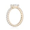 Thumbnail Image 3 of Baguette and Round White Lab-Created Sapphire Eternity Ring in Sterling Silver with 18K Gold Plate