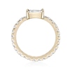 Thumbnail Image 4 of Baguette and Round White Lab-Created Sapphire Eternity Ring in Sterling Silver with 18K Gold Plate