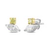 Thumbnail Image 1 of 1 CT. T.W. Marquise and Round Certified White and Yellow Lab-Grown Diamond Stud Earrings in 10K Two-Tone Gold