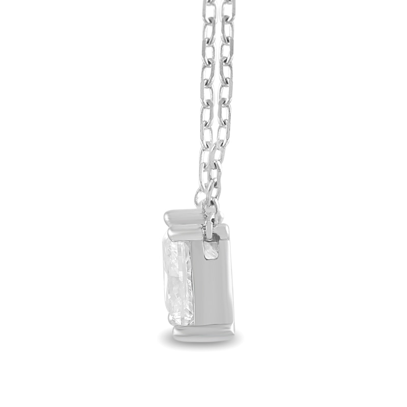 Main Image 2 of 1 CT. T.W. Princess-Cut and Round Certified White and Yellow Lab-Grown Diamond Necklace in 10K Two-Tone Gold
