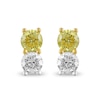 Thumbnail Image 1 of 1 CT. T.W. Certified Yellow and White Lab-Grown Diamond Toi et Moi Stud Earrings in 10K Gold (F/SI2)