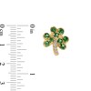 Thumbnail Image 3 of Tsavorite and White Lab-Created Sapphire Clover Stud Earrings in Solid 10K Gold