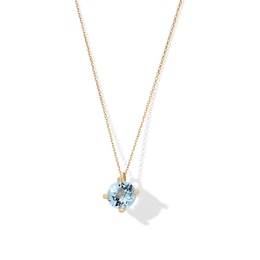 8.0mm Swiss Blue Topaz Solitaire Pendant in 10K Gold