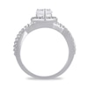 Thumbnail Image 3 of 6.0mm Heart-Shaped White lab-Created Sapphire Frame Crossover Shank Ring in Sterling Silver