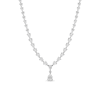 Thumbnail Image 1 of Pear-Shaped White Lab-Created Sapphire Graduated Drop Necklace in Sterling Silver - 19"