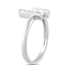 Thumbnail Image 3 of 5.0mm Freshwater Cultured Pearl and 1/20 CT. T.W. Diamond Double Bar Ring in Sterling Silver