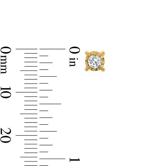 1/3 CT. T.w. Diamond Miracle Solitaire Pendant and Stud Earrings Set in Sterling Silver with 10K Gold Plate
