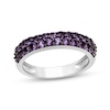 Thumbnail Image 1 of Amethyst Double Row Ring in Sterling Silver