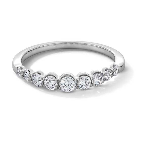 1/2 CT. T.w. Diamond Graduated Nine Stone Anniversary Band in 14K White Gold