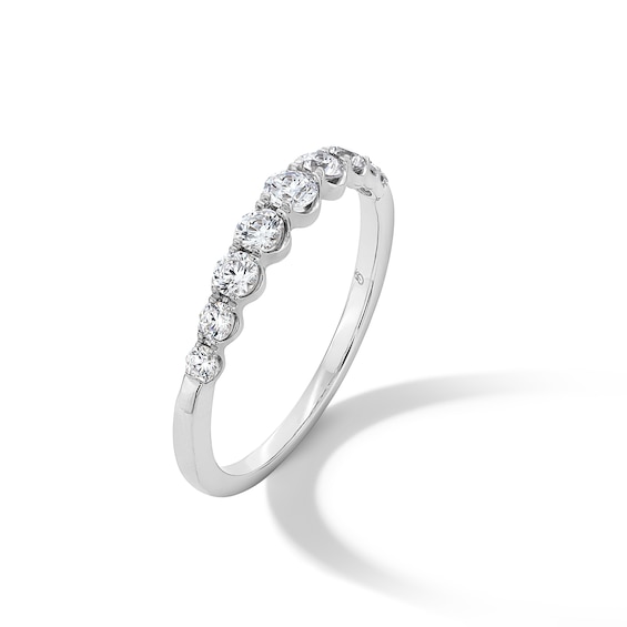 1/2 CT. T.w. Diamond Graduated Nine Stone Anniversary Band in 14K White Gold
