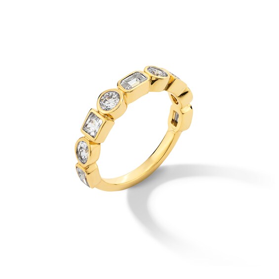 1-1/2 CT. T.w. Multi-Shaped Certified Lab-Grown Diamond Bezel-Set Nine Stone Anniversary Band in 14K Gold (F/Vs2)