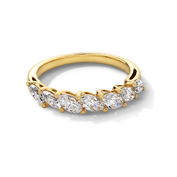 1 CT. T.w. Marquise-Cut Certified Lab-Grown Diamond Seven Stone Anniversary Band in 14K Gold (F/Vs2)
