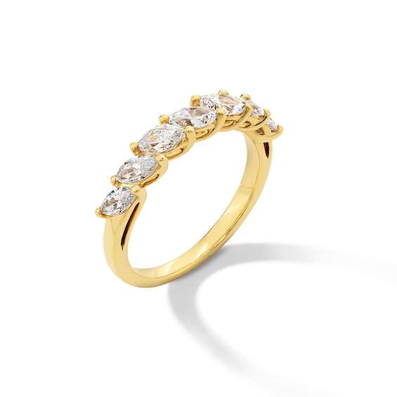 1 CT. T.w. Marquise-Cut Certified Lab-Grown Diamond Seven Stone Anniversary Band in 14K Gold (F/Vs2)