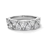 Thumbnail Image 1 of 1-3/4 CT. T.W. Trillion-Cut and Round Certified Lab-Grown Diamond Anniversary Band in 14K White Gold (F/VS2)