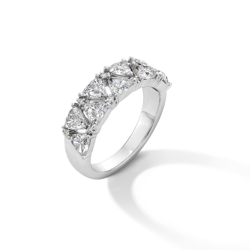 Main Image 3 of 1-3/4 CT. T.W. Trillion-Cut and Round Certified Lab-Grown Diamond Anniversary Band in 14K White Gold (F/VS2)