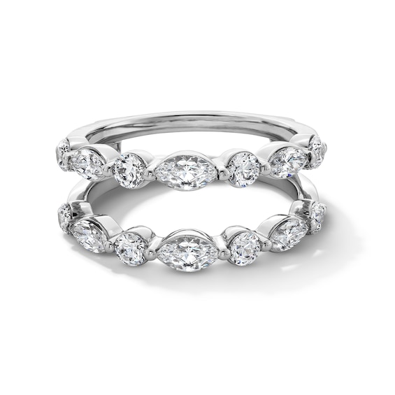 1-1/2 CT. T.w. Marquise and Round Certified Lab-Grown Diamond Solitaire Enhancer in 14K White Gold (F/Vs2)