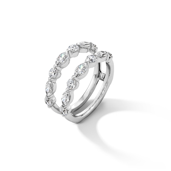 1-1/2 CT. T.w. Marquise and Round Certified Lab-Grown Diamond Solitaire Enhancer in 14K White Gold (F/Vs2)