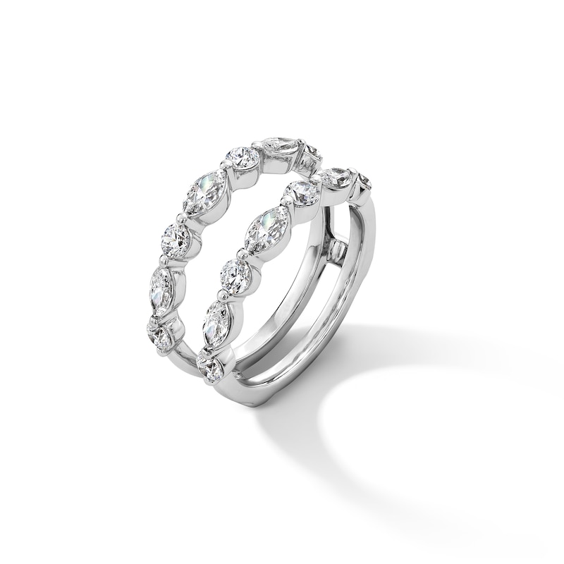 Main Image 2 of 1-1/2 CT. T.W. Marquise and Round Certified Lab-Grown Diamond Solitaire Enhancer in 14K White Gold (F/VS2)