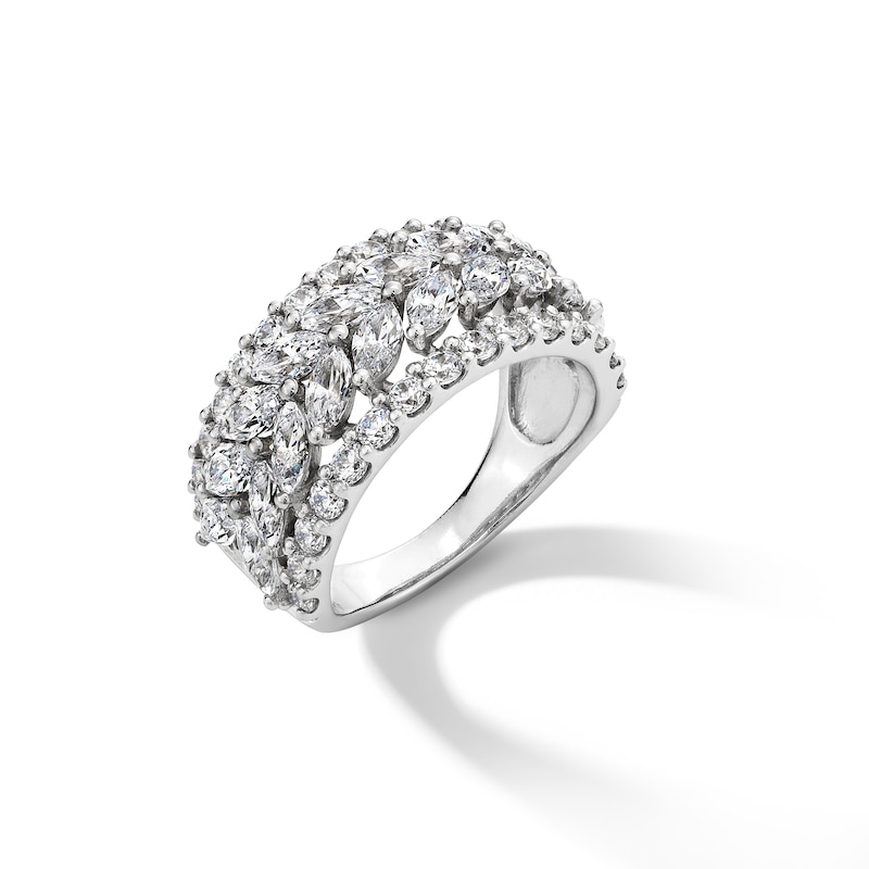Main Image 3 of 3 CT. T.W. Marquise and Round Certified Lab-Grown Diamond Multi-Row Anniversary Band in 14K White Gold (F/VS2)