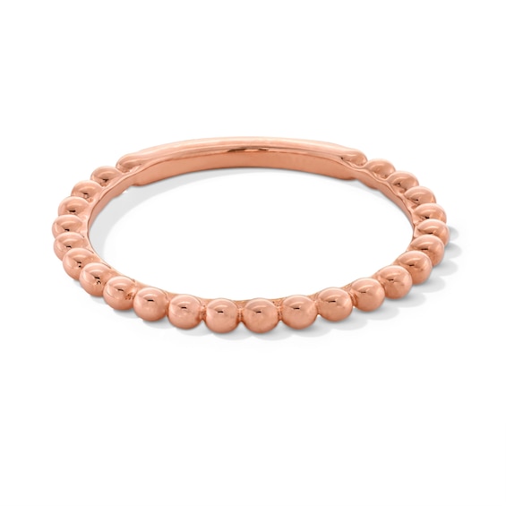 1.6mm Polished Bead Stackable Anniversary Band in 10K Rose Gold