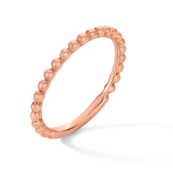 1.6mm Polished Bead Stackable Anniversary Band in 10K Rose Gold