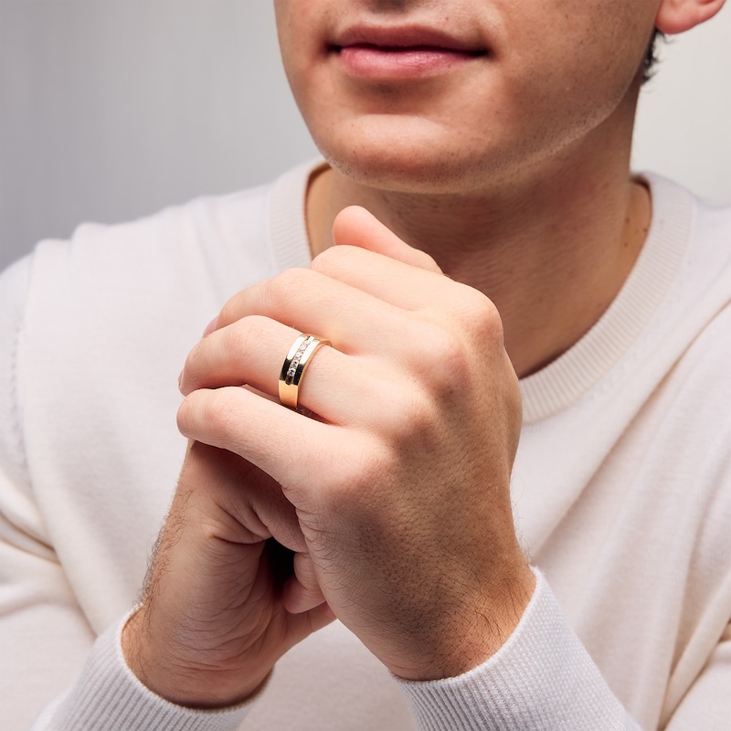 Main Image 2 of 1/4 CT. T.W. Diamond Five Stone Channel Anniversary Band in 14K Gold