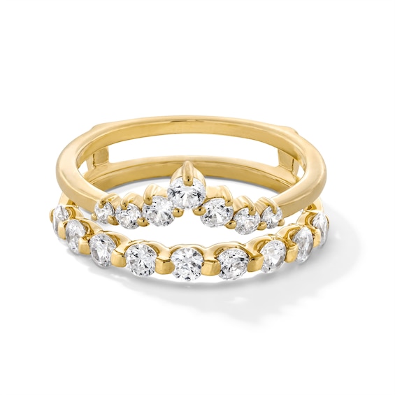 1 CT. T.w. Diamond Graduated Chevron Solitaire Enhancer in 14K Gold