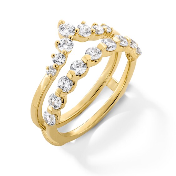 1 CT. T.w. Diamond Graduated Chevron Solitaire Enhancer in 14K Gold