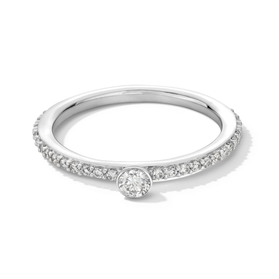 1/4 CT. T.w. Diamond Bezel-Set Stackable Anniversary Band in 10K White Gold