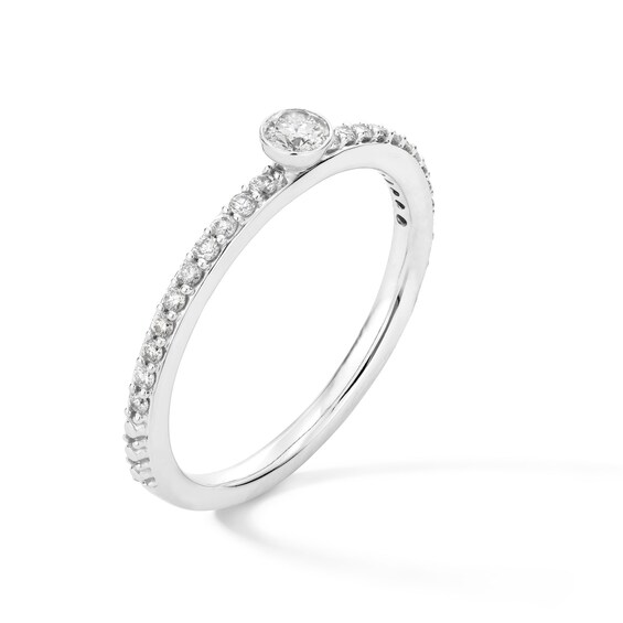 1/4 CT. T.w. Diamond Bezel-Set Stackable Anniversary Band in 10K White Gold